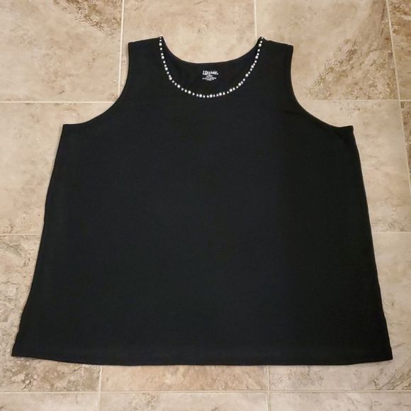 Liz & Me black gemstone neckline tank top - Picture 3 of 7